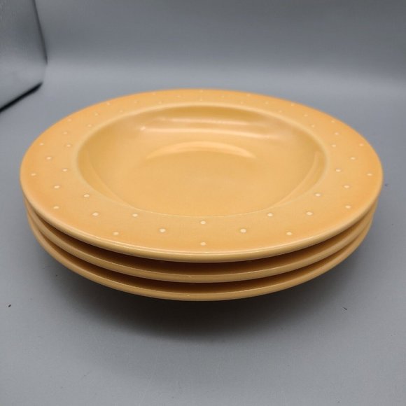 Waechtersbach Set (3) Embossed Dots Soup Salad Pasta Plates 8.75” Orange - Picture 1 of 5